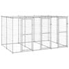 vidaXL Outdoor Dog Kennel Galvanised Steel with Roof 7.26 m² Puppy Enclosure