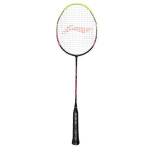Li-Ning Turbo 99 Carbon Fibre Strung Badminton Racket with Full Racket Cover (Black/Green) | Maximum String Tension - 30lbs