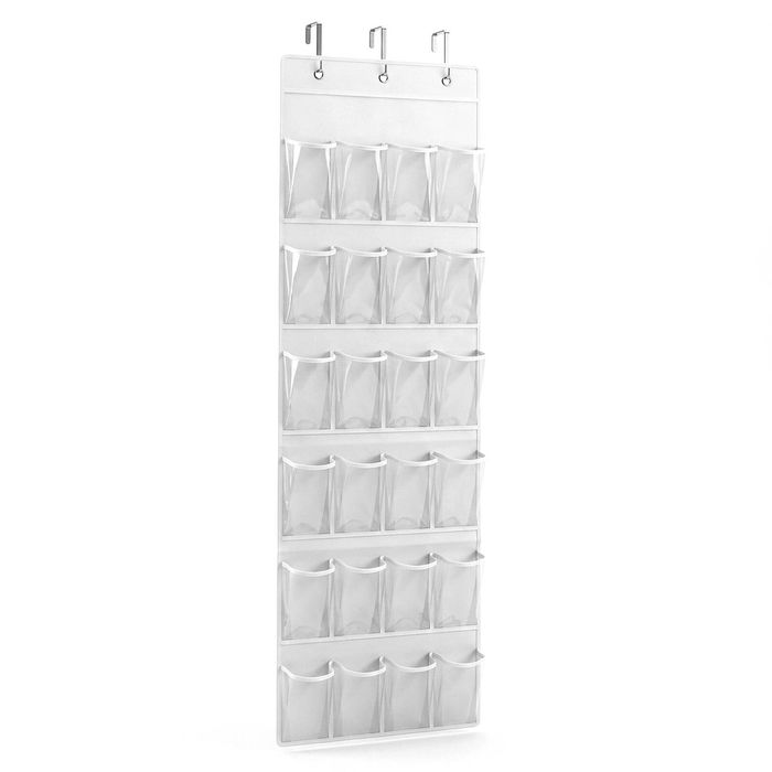Artiss Over Door Shoe Storage 6-Tier Organiser 24 Pockets White