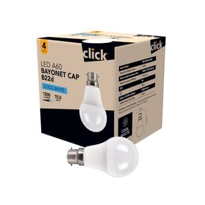 Click A60 BC LED 1250lm Cool White 10.5W Globe - 4 Pack