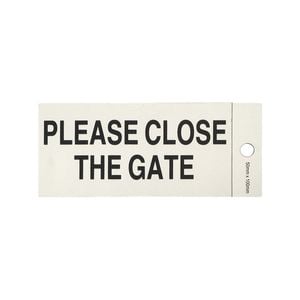 Brutus Please Close The Gate 100 x 50mm Self Adhesive Sign 