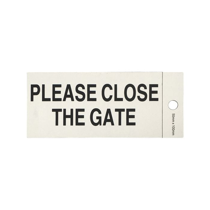 Brutus Please Close The Gate 100 x 50mm Self Adhesive Sign 