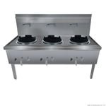 GasMax Stainless Steel Waterless Lpg Gas Triple Wok  - Woks (WW-3L)