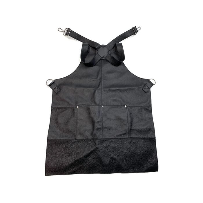 BUFFALO LEATHER APRON Cooking Chef Kitchen Waterproof Durable Quality - Black