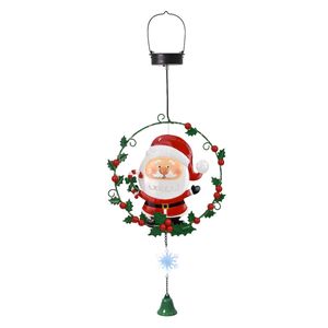 Click 72cm Santa Wreath Light Up Wind Chime