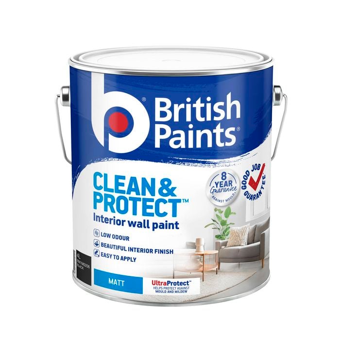 British Paints Black Matt Clean And Protect Interior Paint - 4L