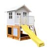 Kidzshack Inspiration Kids Cubby House W/kitchen/activity Wall/yellow Slide