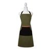 J Elliot Home Selby Cotton Apron 83 x 68 cm Olive & Black