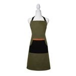 J Elliot Home Selby Cotton Apron 83 x 68 cm Olive & Black