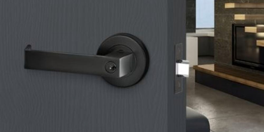 Black
  door handle that is DDA compliant and available at bunnings
