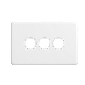 DETA White X6 Triple Gang Grid Plate