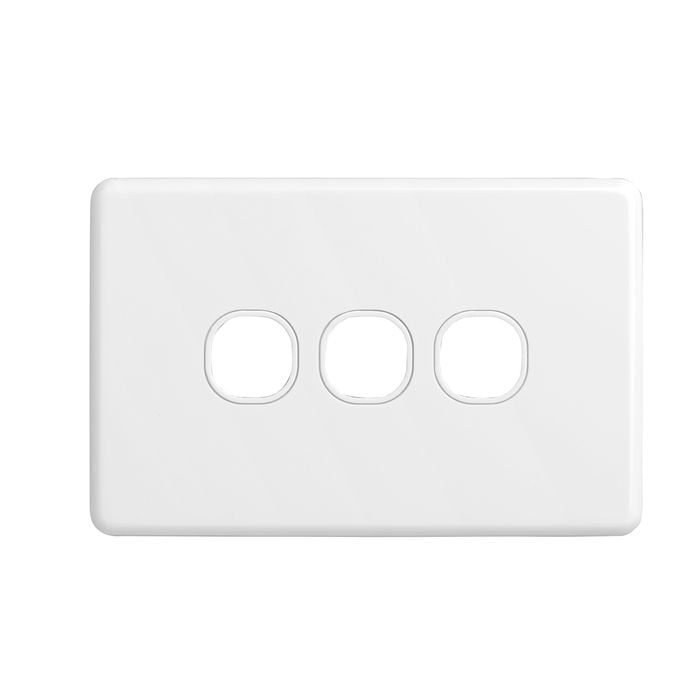 DETA White X6 Triple Gang Grid Plate
