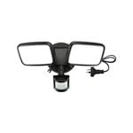 Brilliant 20W Black Kratos LED DIY Twin Flood Light With Motion Sensor