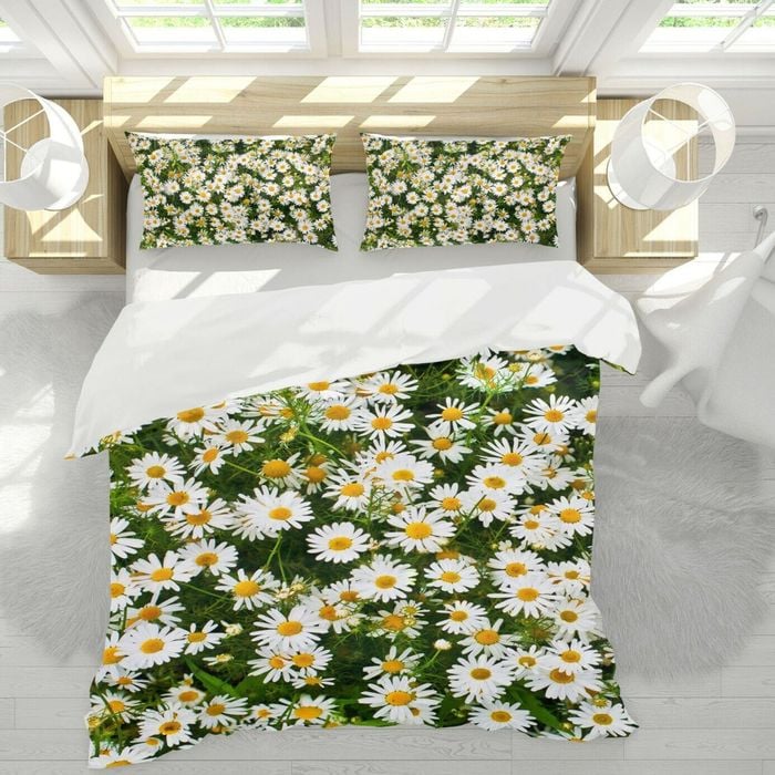 3D White Daisies 213 Bed Pillowcases Quilt Queen Size