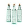 Bormioli Rocco 6 Piece Country Home Fiori Olive Oil Bottles Set With Cork Lids - 570ml - Green