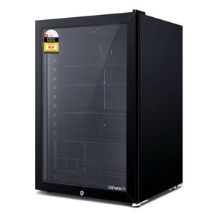 Devanti 115l Bar Fridge Glass Door W/light - Black