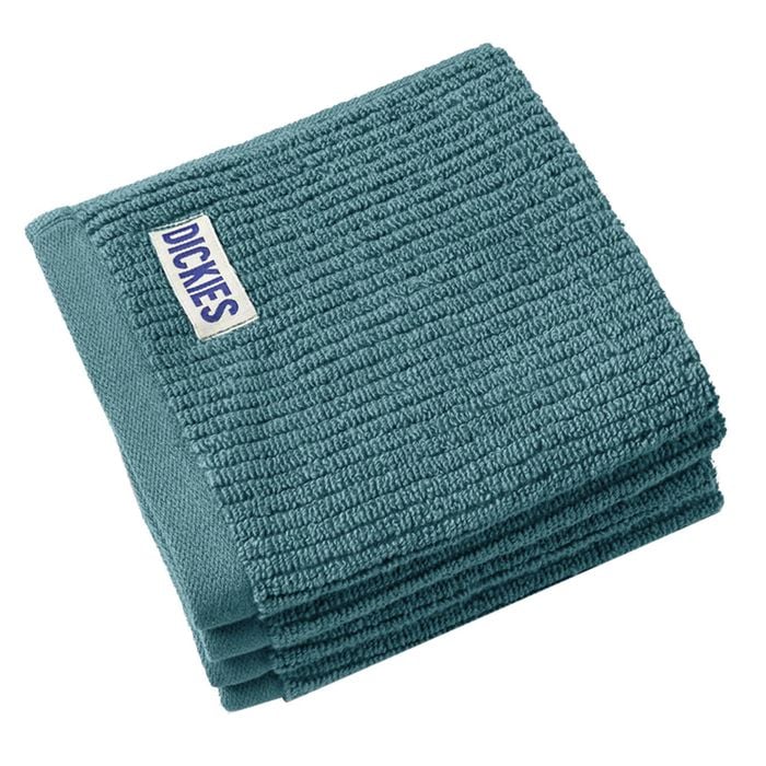 4pc Dickies Zero Twist Rib Towel Face Washer Petrol Blue