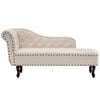 vidaXL Chaise Lounge Artificial Leather Cream White Sofa Couch Seat Recliner