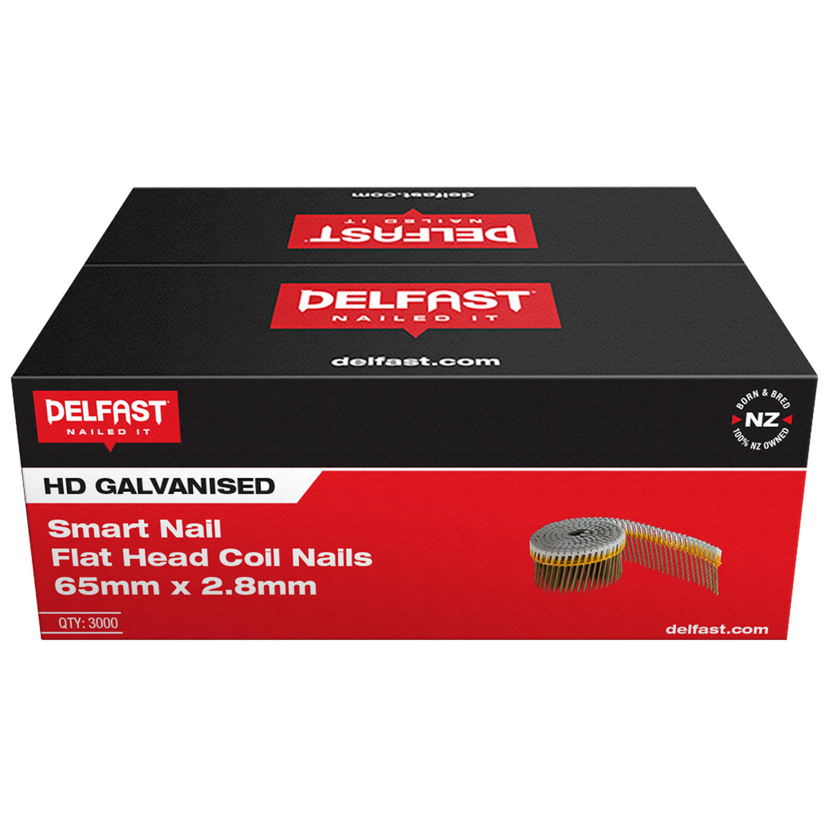 Delfast 65 x 2.8mm SmartNail Ring Galvanised Coil Nail - 3000 Pack ...