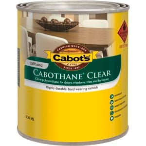 Cabot's 500ml Satin Oil Based Cabothane Clear Polyurethane Timber Varnish