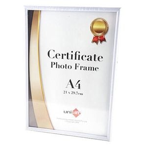 Unigift Slim Certificate Glass Picture Photo Frame A4 21x29.7cm White