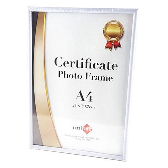 Unigift Slim Certificate Glass Picture Photo Frame A4 21x29.7cm White