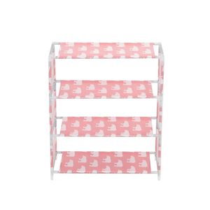 Lifebay Simplify your life with this Non-Woven Dustproof Shoe Rack - Pink, 4-Tiers