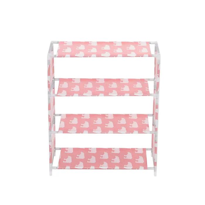 Lifebay Simplify your life with this Non-Woven Dustproof Shoe Rack - Pink, 4-Tiers