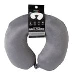 Milano Decor Memory Foam Travel Neck Pillow with Clip Grey