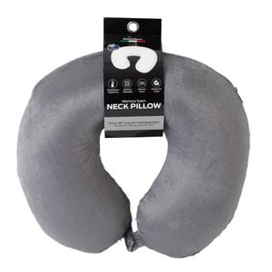 Milano Decor Memory Foam Travel Neck Pillow With Clip Grey