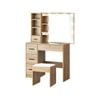 Oikiture Dressing Table Stool Slide Mirror Natural 113cm