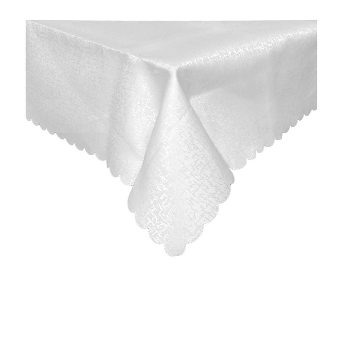 Jacquard Table Cloth Scribble White 135 x 180 cm