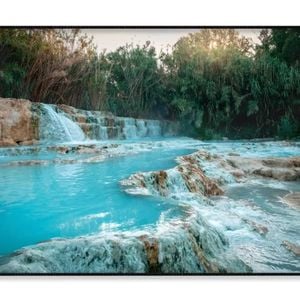 River With a Waterfall in Middle  Print 100% Australian Made 120x90cm  (Poster)