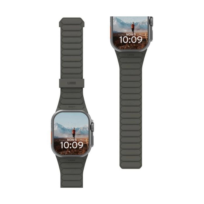 UAG Pathfinder Apple Watch Strap (4446mm/ULTRA) Magnetic Silicone - Olive/Rust