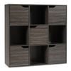 Costway 9-cube Bookcase Storage Cabinet Display Shelf Grey
