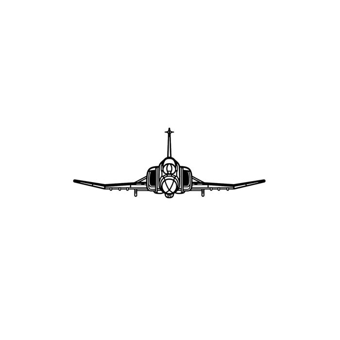 Ignite Laser F-4 Phantom - Supersonic Multirole Fighter Silhouette Metal Wall Art Coated Black 15.7 inch - 40 cm