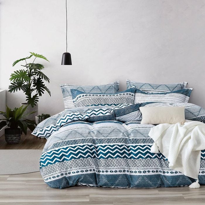 CleverPolly Print Microfibre Quilt Cover Set (3Pcs) - Jasper - Queen Size
