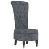 vidaXL High Back Chair Sofa Chair Side Chair Dark Grey Velvet Button Design