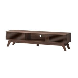 Clancy Entertainment Unit Modern Tv Cabinet TV Stand 180cm 2 Doors Walnut Woodgrain