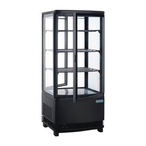 Polar C-Series Energy Efficient Curved Door Display Fridge Black - 86Ltr - CX574-A