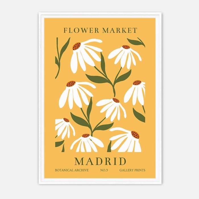Galrie Charming Floral Art Print from Flower Market Madrid Botanical Archive No.5, White Frame, 70 x 100cm (28 x 40inch)