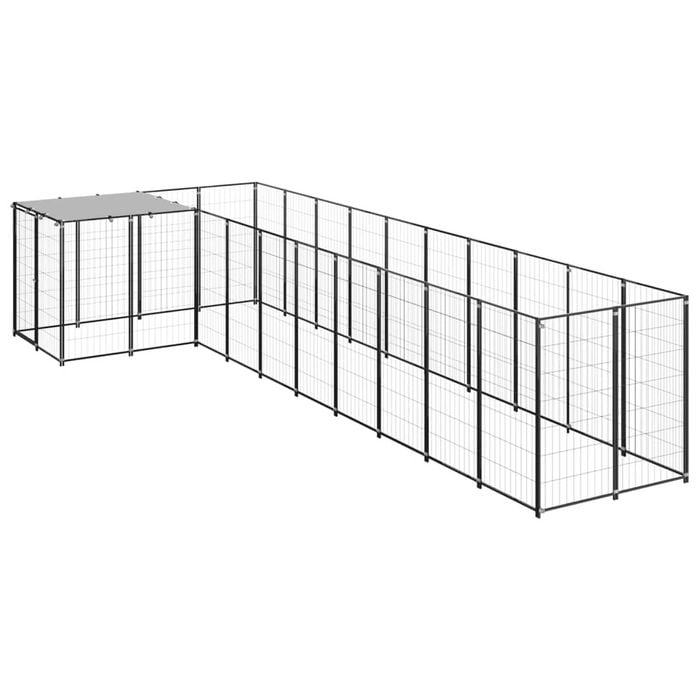 vidaXL Dog Kennel Black 7.26 m² Steel