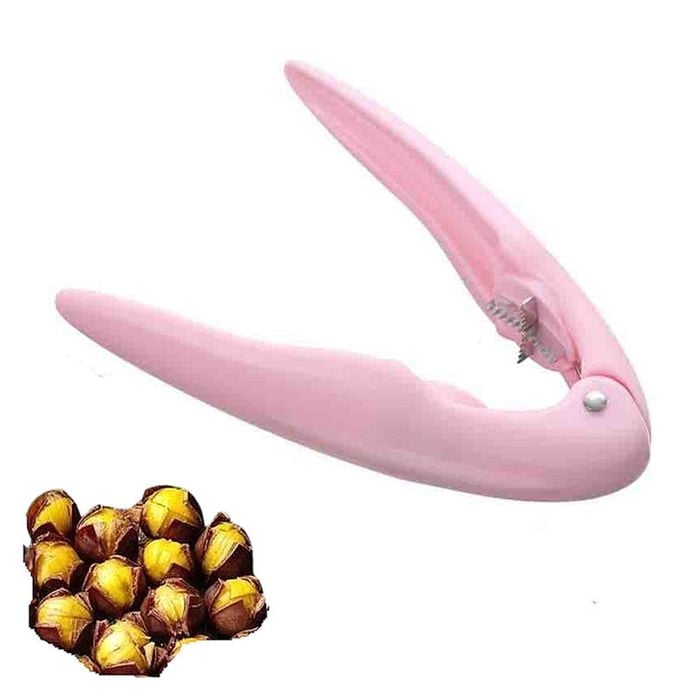 Catzon Stainless Steel Peeler for Chestnuts & Dried Fruits-Pink