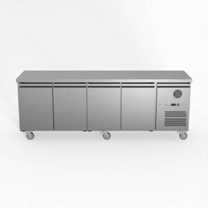 FED-X Stainless Steel Four Door Bench Fridge