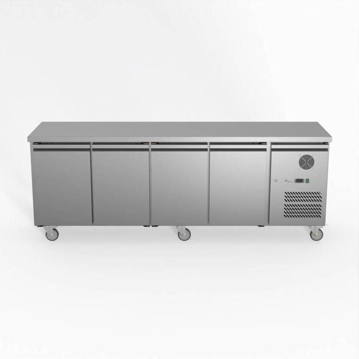 FED-X Stainless Steel Four Door Bench Fridge