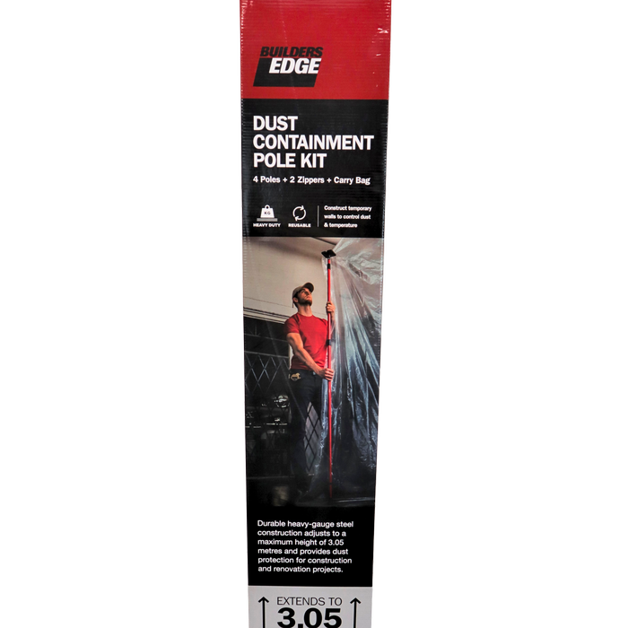 Builders Edge Dust Containment Pole With Carry Bag - 4 Pack