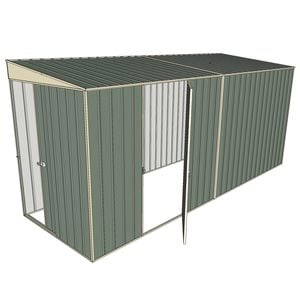 Build-a-Shed 1.5 x 4.5 x 2m Single Hinged Side Door Skillion Shed - Green