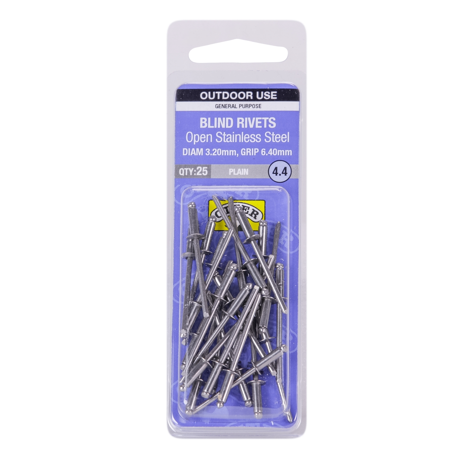 Otter 4.8 x 6.4mm Open Stainless Steel Blind Rivets - 25 Pack thumbnail 2
