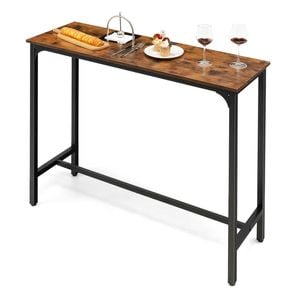 Costway 120cm Bar Table Dining Room Kitchen W/footrest