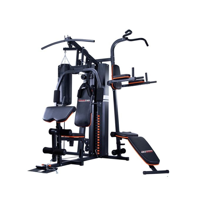 Powertrain Multi Station Home Gym 150lbs Weights Punching Bag